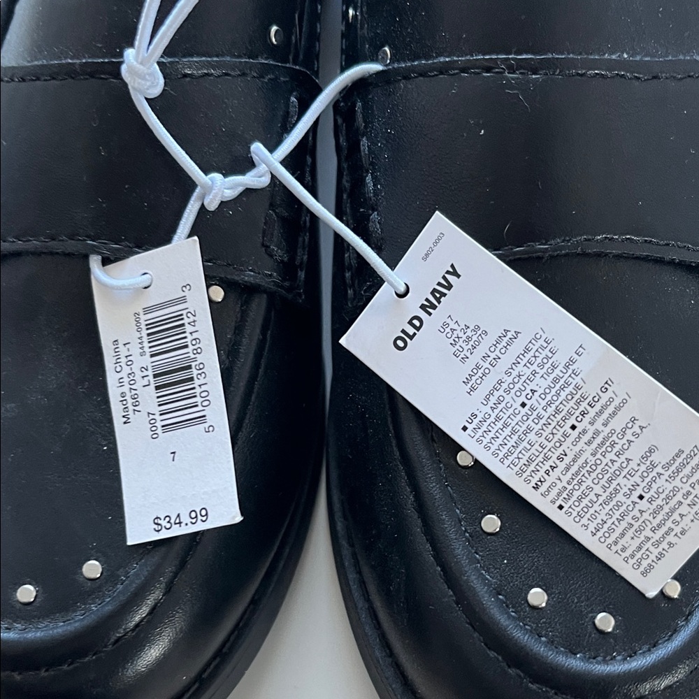 Old Navy Black Studded Women's Penny Loafers - Picture 2 of 4